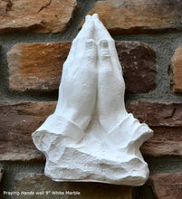 Load image into Gallery viewer, Religious Praying Hands Father Sculpture Statue Pray Neo-Mfg Life Size White 9" home decor wall plaque