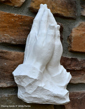 Load image into Gallery viewer, Religious Praying Hands Father Sculpture Statue Pray Neo-Mfg Life Size White 9" home decor wall plaque