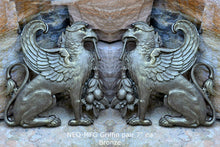 Load image into Gallery viewer, Griffin gryphons Winged lion wall Sculpture plaque set pair 7" ea www.Neo-Mfg.com Home decor mystical L4