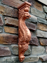 Load image into Gallery viewer, Dragon Corbel Carved Sculpture Statue www.Neo-Mfg.com 20" wall art home garden decor