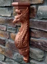 Load image into Gallery viewer, Dragon Corbel Carved Sculpture Statue www.Neo-Mfg.com 20" wall art home garden decor