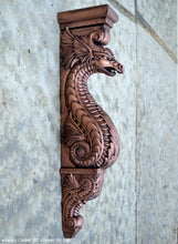 Load image into Gallery viewer, Dragon Corbel Carved Sculpture Statue www.Neo-Mfg.com 20" wall art home garden decor