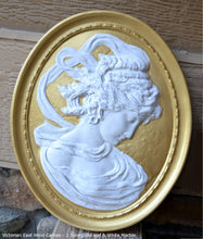 Load image into Gallery viewer, Victorian Cameo silhouette Sculpture wall Plaque Bas relief 11" www.Neo-Mfg.com right face East wind m20