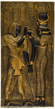 Load image into Gallery viewer, Egyptian Hathor welcomes Sethos I Sculpture museum reproduction art 10" www.Neo-Mfg.com home decor Isis e19
