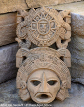 Load image into Gallery viewer, History Aztec Maya Artifact mask Sun Stone & Serpents Sculpture Statue 10" Tall www.Neo-Mfg.com