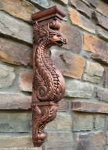 Load image into Gallery viewer, Dragon Corbel Carved Sculpture Statue www.Neo-Mfg.com 20" wall art home garden decor
