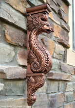 Load image into Gallery viewer, Dragon Corbel Carved Sculpture Statue www.Neo-Mfg.com 20" wall art home garden decor
