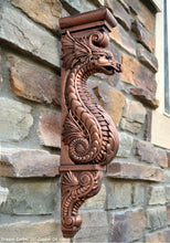 Load image into Gallery viewer, Dragon Corbel Carved Sculpture Statue www.Neo-Mfg.com 20" wall art home garden decor