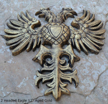Load image into Gallery viewer, Phoenix double headed Eagle Coat of Arms sculpture wall frieze 12" www.Neo-Mfg.com
