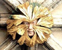 Load image into Gallery viewer, Nature Greenwoman Mary Norwich Cathedral Roof Boss sculpture wall plaque 15" www.Neo-Mfg.com green man decor home