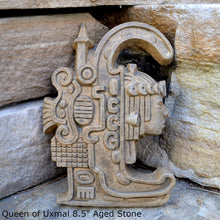 Load image into Gallery viewer, Aztec Mayan Queen of Uxmal Architectural element bust Sculpture wall plaque www.Neo-Mfg.com 8.5" home decor b1