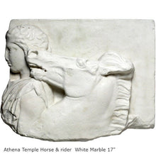 Load image into Gallery viewer, Roman Greek Parthenon Frieze fragment goddess Athena Temple Horse & rider Sculpture museum reproduction art 17" www.Neo-Mfg.com home decor