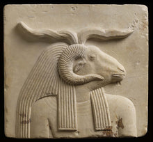 Load image into Gallery viewer, History Egyptian Khnum Ram Sculptural wall relief www.Neo-Mfg.com 9" d8