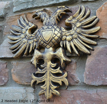 Load image into Gallery viewer, Phoenix double headed Eagle Coat of Arms sculpture wall frieze 12" www.Neo-Mfg.com