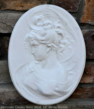 Load image into Gallery viewer, Victorian Cameo silhouette West Wind Sculpture wall Plaque Bas relief 14" www.Neo-Mfg.com left face c11