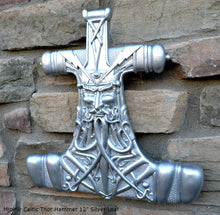 Load image into Gallery viewer, Celtic Thor Hammer Mjolnir wall sculpture statue plaque www.Neo-Mfg.com 12" p14