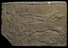 Load image into Gallery viewer, Historical Assyrian warriors Chariot Royal hunt wall art Sculpture www.Neo-Mfg.com 13" a10