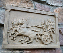 Load image into Gallery viewer, Roman Greek Chariot Thorvaldsen Alexander Great & Nike Artifact Carved Sculpture Statue www.Neo-Mfg.com 12" h10