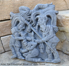 Load image into Gallery viewer, History Aztec Mayan Lintel 8 Conquerors Mesoamerica Pre-Columbian Ritual wall sculpture 12" www.NEO-MFG.com
