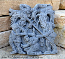 Load image into Gallery viewer, History Aztec Mayan Lintel 8 Conquerors Mesoamerica Pre-Columbian Ritual wall sculpture 12" www.NEO-MFG.com