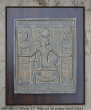 Load image into Gallery viewer, Egyptian HEH God Of Infinity Tutankhamen Fragment Plaque Wall Frieze 10" tall www.NEO-MFG.com mounted on plaque