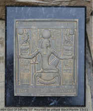 Load image into Gallery viewer, Egyptian HEH God Of Infinity Tutankhamen Fragment Plaque Wall Frieze 10" tall www.NEO-MFG.com mounted on plaque