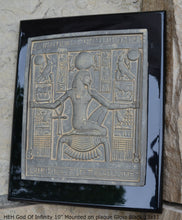 Load image into Gallery viewer, Egyptian HEH God Of Infinity Tutankhamen Fragment Plaque Wall Frieze 10" tall www.NEO-MFG.com mounted on plaque