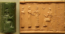 Load image into Gallery viewer, Historical Assyrian Sumerian Ur-Nammu Governor Cylinder Seal wall Sculpture www.Neo-Mfg.com Mesopotamia 2pc set