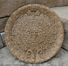 Load image into Gallery viewer, History MAYAN AZTEC CALENDAR Sculptural wall relief plaque 14" curved www.Neo-Mfg.com c14