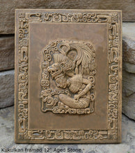 Load image into Gallery viewer, History Aztec Maya Kukulkan framed stone Sculpture Statue 12" Tall www.Neo-Mfg.com