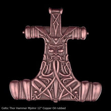 Load image into Gallery viewer, Celtic Thor Hammer Mjolnir wall sculpture statue plaque www.Neo-Mfg.com 12" p14
