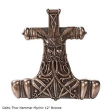 Load image into Gallery viewer, Celtic Thor Hammer Mjolnir wall sculpture statue plaque www.Neo-Mfg.com 12" p14