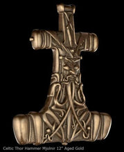 Load image into Gallery viewer, Celtic Thor Hammer Mjolnir wall sculpture statue plaque www.Neo-Mfg.com 12" p14