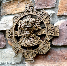 Load image into Gallery viewer, History Aztec Maya Artifact Carved Rimel Sun Stone Sculpture Statue 11" Tall Neo-Mfg L1