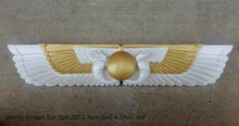 Load image into Gallery viewer, History Egyptian Ur Uatchti Winged Sun Disk Pediment hieroglyph Sculptural wall relief www.Neo-Mfg.com 20"