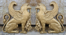 Load image into Gallery viewer, Griffin gryphons Winged lion wall Sculpture plaque set pair 7" ea www.Neo-Mfg.com Home decor mystical L4