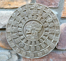 Load image into Gallery viewer, History MAYAN AZTEC Haab Zodiac 3 ring CALENDAR Sculptural wall relief plaque 8.25" Museum Quality www.Neo-Mfg.com n13