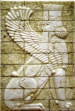 Load image into Gallery viewer, Assyrian Mesopotamian Winged sphinx palace of Darius the Great at Susa wall plaque art Sculpture 19" www.Neo-Mfg.com Museum reproduction