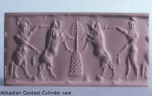 Load image into Gallery viewer, Historical Assyrian Akkadian Contest Cylinder Seal wall Sculpture www.Neo-Mfg.com Mesopotamia