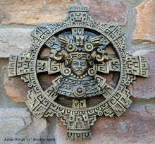 Load image into Gallery viewer, History Aztec Maya Artifact Carved Rimel Sun Stone Sculpture Statue 11" Tall Neo-Mfg L1
