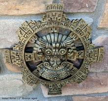 Load image into Gallery viewer, History Aztec Maya Artifact Carved Rimel Sun Stone Sculpture Statue 11" Tall Neo-Mfg L1