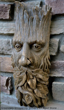 Load image into Gallery viewer, Greenman Whispering Wilhelm green man Tree Sculptural wall relief carving plaque www.Neo-Mfg.com 18"