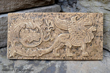 Load image into Gallery viewer, Griffin gryphon Winged lion wall Sculpture plaque 11" www.Neo-Mfg.com Home decor mystical e20