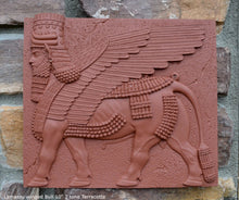 Load image into Gallery viewer, Historical Assyrian Lamassu winged Bull wall Sculpture www.Neo-Mfg.com 10" Mesopotamia