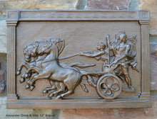 Load image into Gallery viewer, Roman Greek Chariot Thorvaldsen Alexander Great & Nike Artifact Carved Sculpture Statue www.Neo-Mfg.com 12" h10