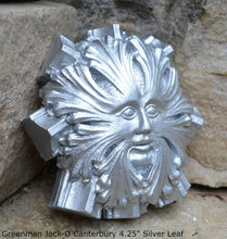 Load image into Gallery viewer, Nature Greenman Jack-O Green Man of Canterbury Cathedral's Black Prince's Chantry Roof Boss sculpture wall plaque 4" www.Neo-Mfg.com