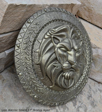 Load image into Gallery viewer, Roman Greek Lion Warrior Shield Sculpture Statue www.Neo-Mfg.com 17"