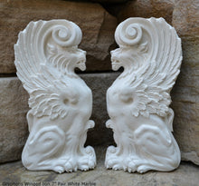 Load image into Gallery viewer, Griffin gryphons Winged lion wall Sculpture plaque set pair 7.75" ea www.Neo-Mfg.com Home decor mystical b13