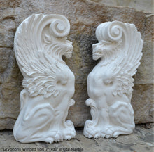 Load image into Gallery viewer, Griffin gryphons Winged lion wall Sculpture plaque set pair 7.75" ea www.Neo-Mfg.com Home decor mystical b13