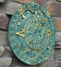 Load image into Gallery viewer, History MAYAN AZTEC CALENDAR Sculptural wall relief plaque 17" www.Neo-Mfg.com